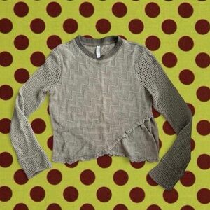 Free People kaki Knit Long Sleeve Top